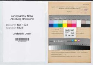 Entnazifizierung Josef Greferath , geb. 07.02.1883 (Gemeindebeamter)