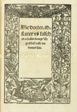 Wie Doktor Martin Luther, aus falschen Ursachen bewegt, das geistlich Recht verbrennet hat