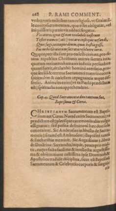 Cap. 4. Quod Sacramenta duo tantum sint, Baptismus Et Coena.