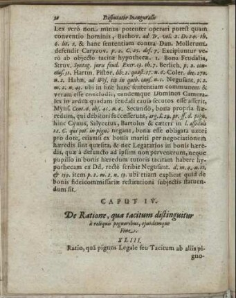 Caput IV. De Ratione, qua tacitum distinguitur [...]