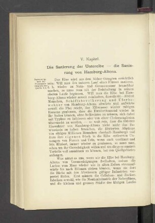 V. Kapitel. Die Sanierung der Unterelbe - die Sanierung von Hamburg-Altona.