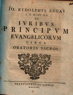 De Iuribus Principum Evangelicorum Circa Oratores Sacros