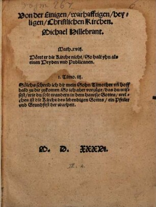 Von den Einigen ... Christl. Kirchen ...