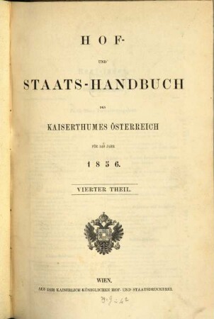 Hof- und Staats-Handbuch des Kaiserthumes Österreich. 1856,4