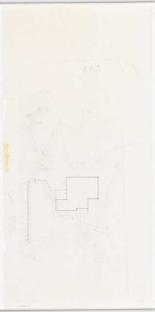 Grünflächen an der Wohnanlage des SFB Am Rupenhorn 4, Berlin-Westend: Haus A: Lageplan mit Gartenplan und Plattenwegen 1:100