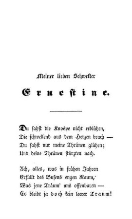 Meiner lieben Schwester Ernestine