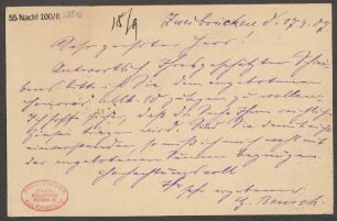 Brief an B. Schott's Söhne : 17.09.1907