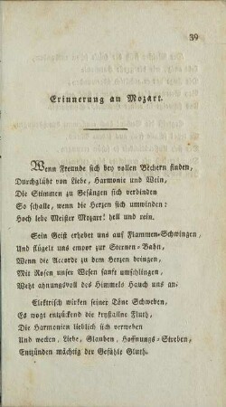 Erinnerung an Mozart.