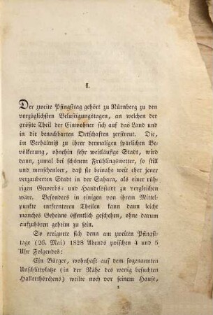 Kaspar Hauser : Beispiel eines Verbrechens am Seelenleben des Menschen