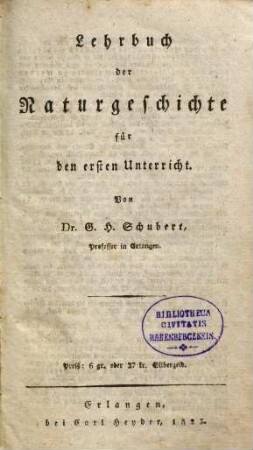 Lehrbuch der Naturgeschichte : für den ersten Unterricht