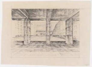 Reichsluftfahrtministerium, Berlin: Perspektivische Ansicht (Kleiner Ehrenhof)