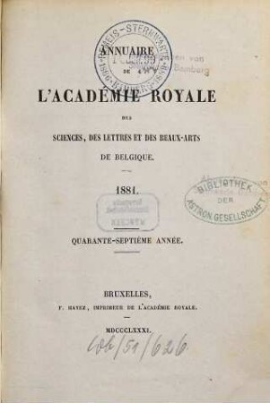 Annuaire. 47. 1881