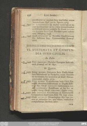 VI. Systemata Et Compendia Iuris Civilis.