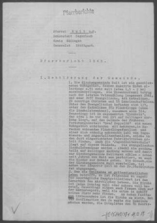 Ruit: Pfarrbericht 1949