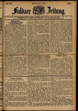 Ausgabe vom Freitag, den 03. Juli 1885.