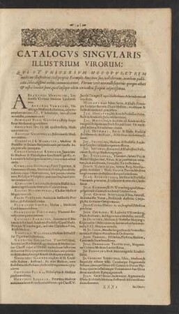Catalogus Singularis Illustrium Virorum: