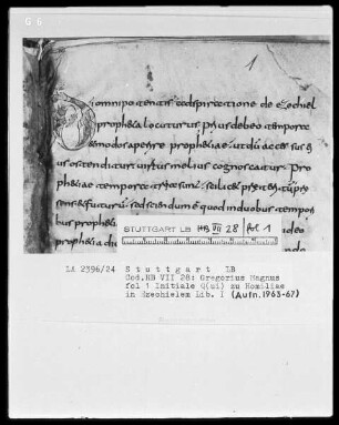 Gregorius Magnus, Homiliae in Ezchielem — Initiale D, Folio 1recto