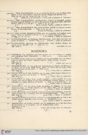 Majolika (Nr. 413-450)