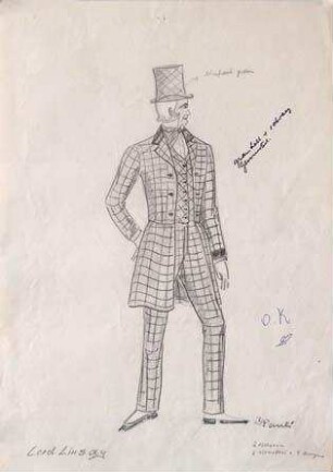 Kostümentwurf für "Sir Lindsay"