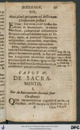 Caput IV. De Sacramentis.