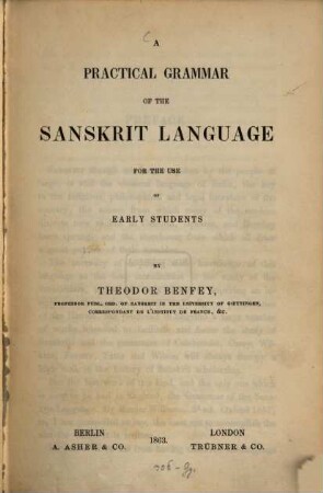 A practical grammar of the Sanskrit language for the use of early students