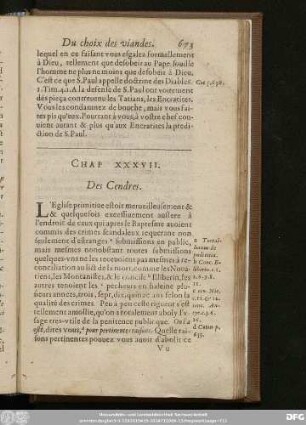 Chap. XXXVII. Des Cendres.
