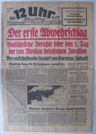 Berliner Tageszeitung "Das 12 Uhr Blatt" überwiegend zu den Kämpfen in der Normandie nach der Landung der Alliierten