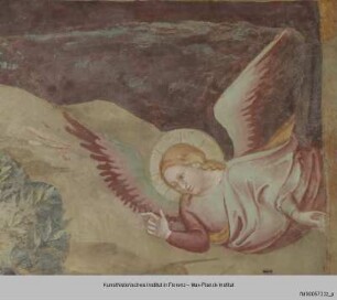Freskenzyklus mit Szenen aus der Vita des heiligen Antonius : Der heilige Antonius unterweist Mönche und dem heiligen Antonius erscheint ein Engel : Dem heiligen Antonius erscheint ein Engel