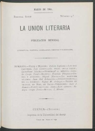 Número 9, Marzo de 1904