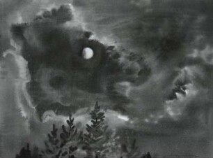 Mond in Wolken