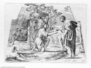 Vita di San Diego, dipinta nella Cappella di S. Giacomo de Spagnoli ..., Tafel 10: Der heilige Didacus von Alcalà gibt ein Almosen
