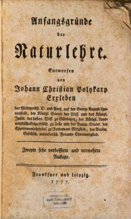 Anfangsgründe der Naturlehre