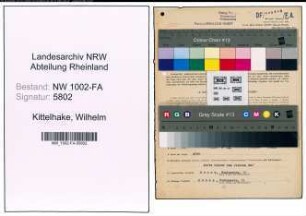 Entnazifizierung Wilhelm Kittelhake, geb. 26.10.1889 (Kaufm.Angest.)