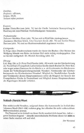 Schluß-(Strich) Wort