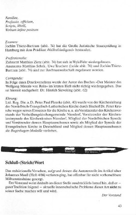 Schluß-(Strich) Wort