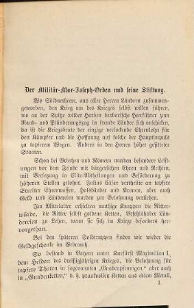 Der k. bayerische Militär-Max-Joseph-Orden : kriegsgeschichtliche Skizze