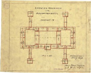 Pfann, Paul; Aschaffenburg; Ludwigsbrunnen - V (Schichtenplan)