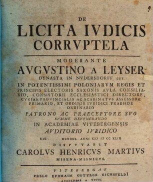 De licita iudicis corruptela