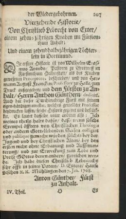 Vierzehende Historie/ Von Christlieb Lebrecht von Exter ...