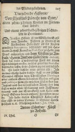 Vierzehende Historie/ Von Christlieb Lebrecht von Exter ...