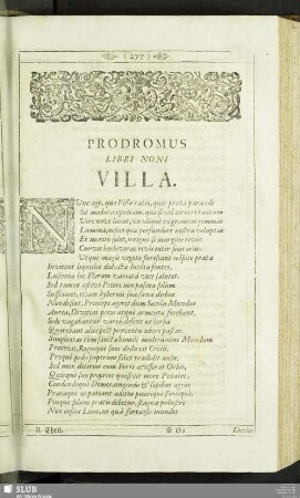 Prodromus Libri Noni Villa