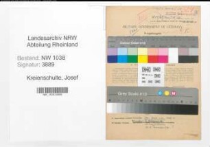 Entnazifizierung Josef Kreienschulte , geb. 14.07.1900 (Beamter)