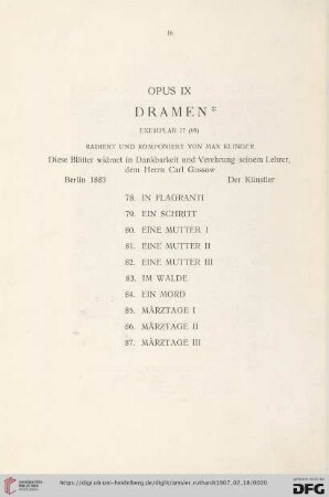 Opus IX. Dramen* (Nr. 78-87)