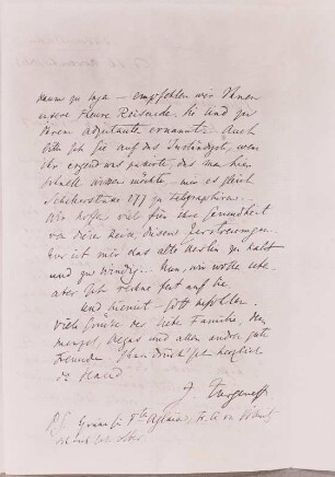 Brief an Ludwig Pietsch (Rückseite)