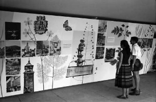 Stuttgart: Landesausstellung, Pavillon des Fremdenverkehrs, Wand mit Bilddarstellungen