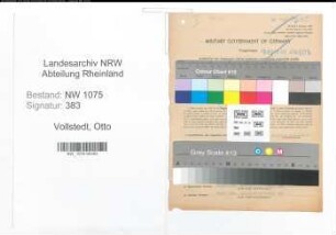 Entnazifizierung Otto Vollstedt , geb. 03.04.1887 (Werkmeister)