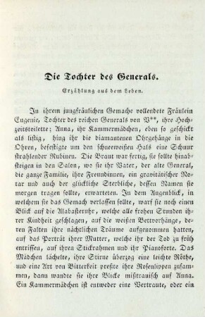Die Tochter des Generals. Erzählung aus dem Leben