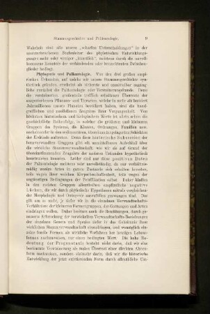 Phylogenie und Paläontologie.