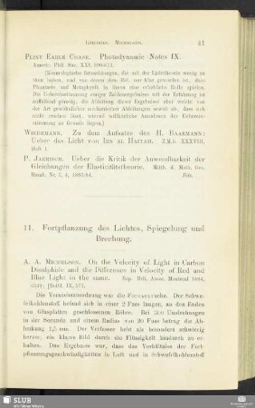 11. Fortpflanzung des Lichtes, Spiegelung und Brechung