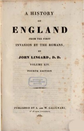 A History of England from the first invasion by the Romans, 14